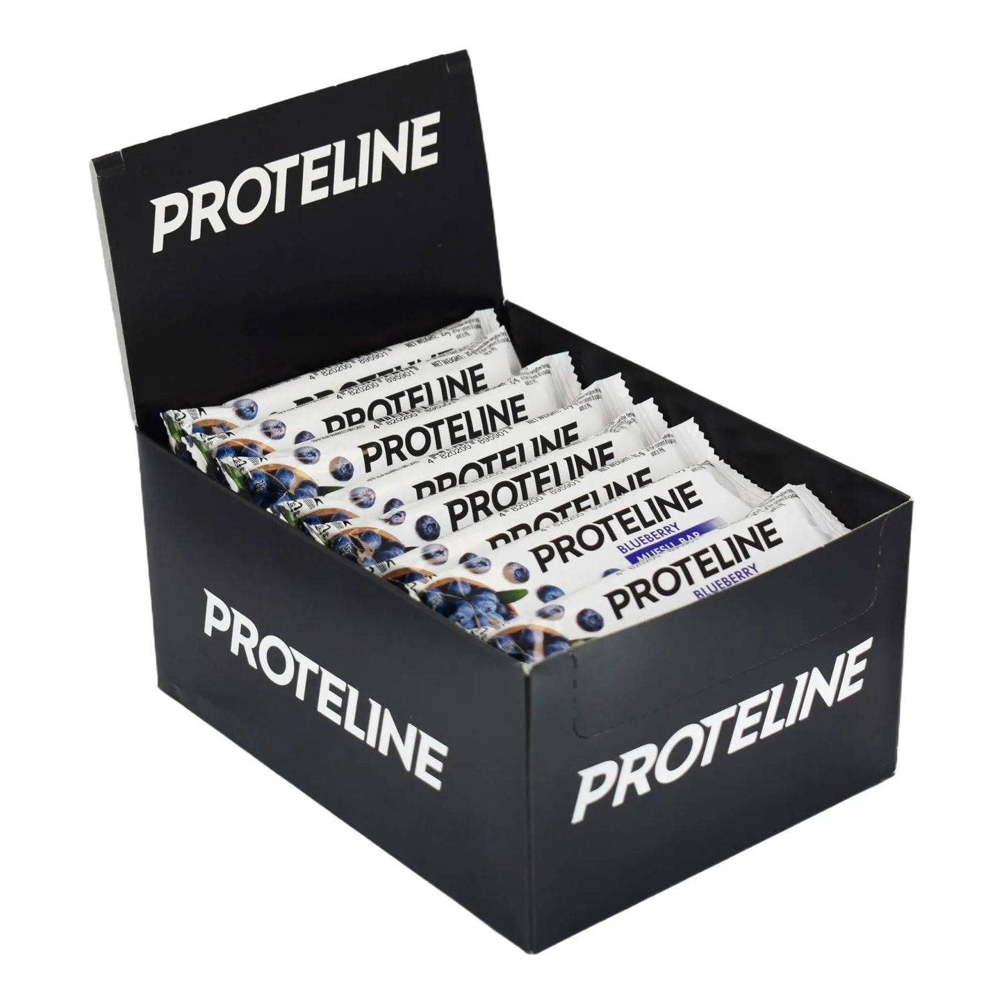 Bar – muesli with blueberries partially glazed with confectionery glaze (25g) Protein bar