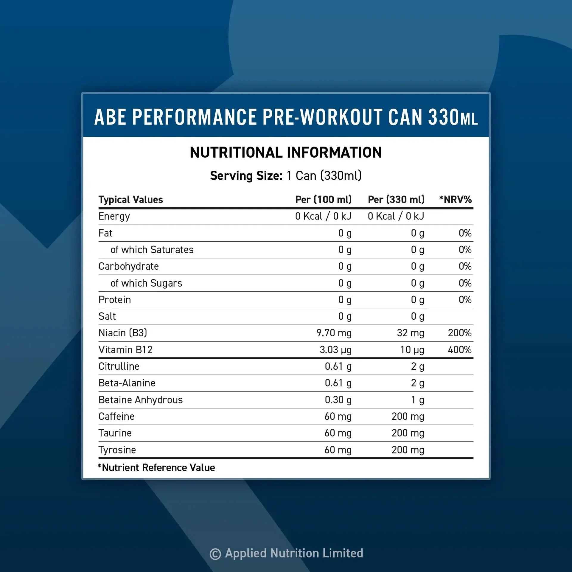 Applied Nutrition ABE Energy & Performance 330 ml Applied Nutrition