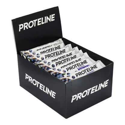 Baton – musli z borówkami, częściowo oblany polewą cukierniczą (25 g) Baton proteinowy