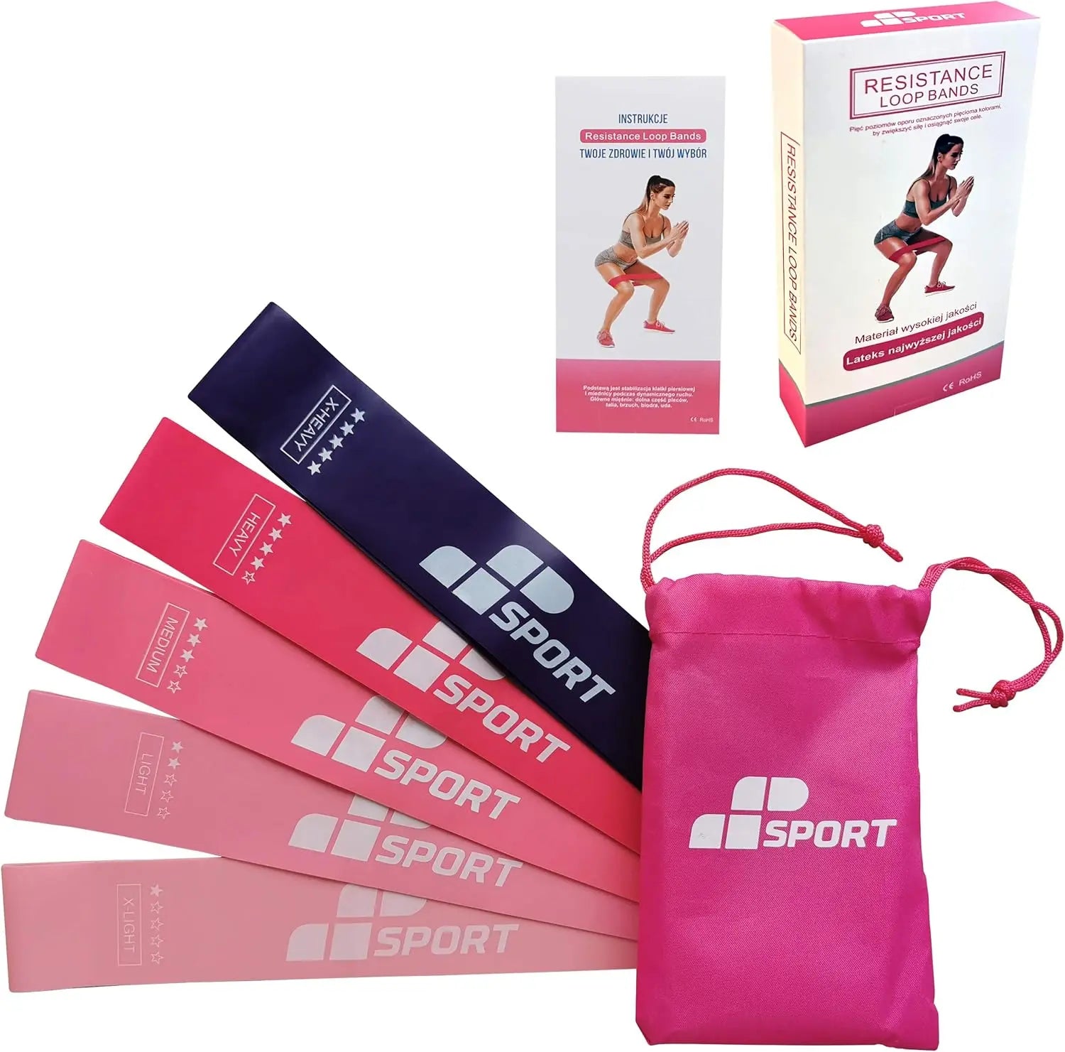 MP Sport Set of 5 Mini Loop Bands - Pink MP Sport