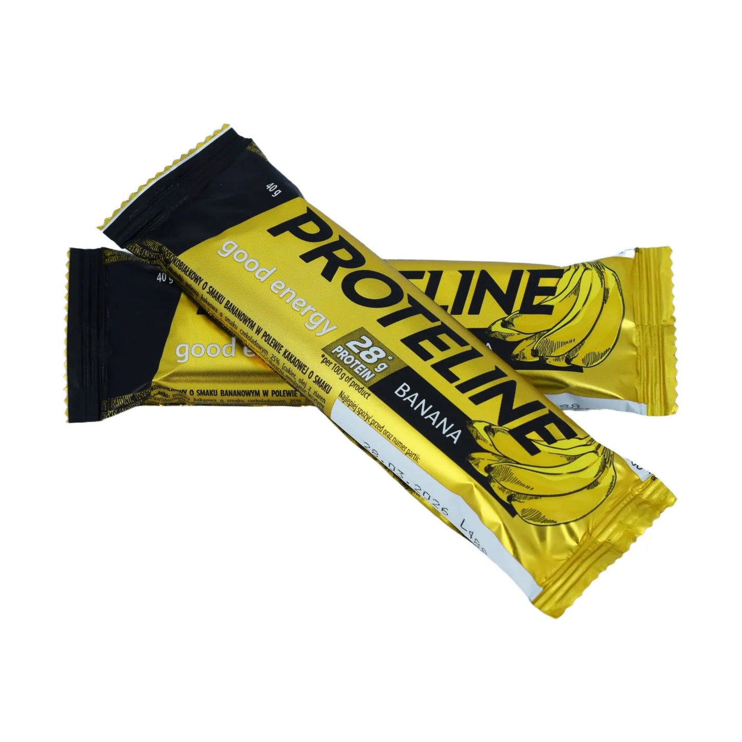 PROTELINE - Baton białkowy o smaku bananowym z polewą cukierniczą (40g) PROTELINE