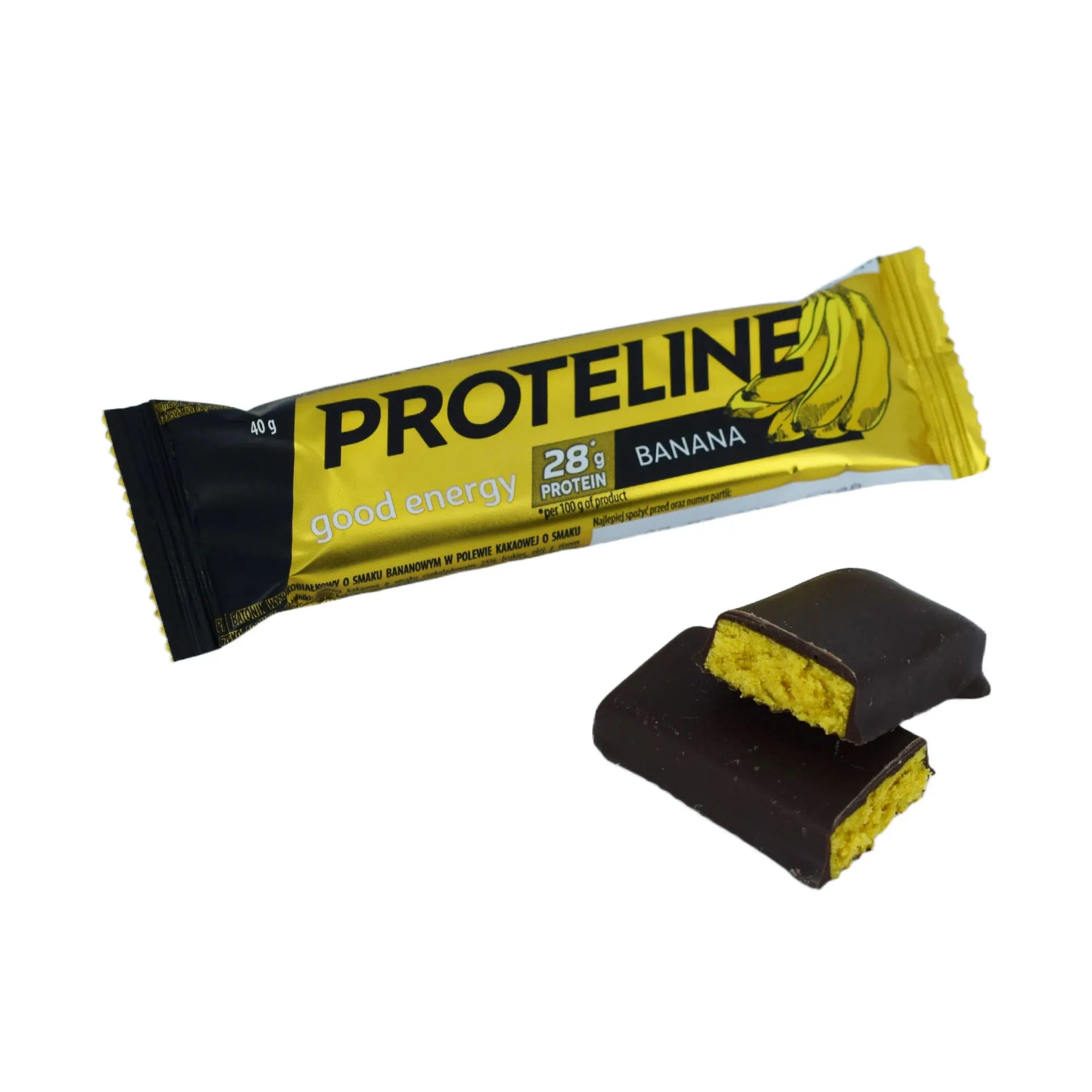 PROTELINE - Baton proteinowy o smaku banana w polewie cukierniczej (40g) PROTELINE