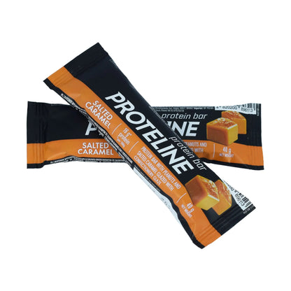 PROTELINE - Baton proteinowy z orzeszkami ziemnymi i solonym karmelem, oblany polewą cukierniczą (40g) PROTELINE