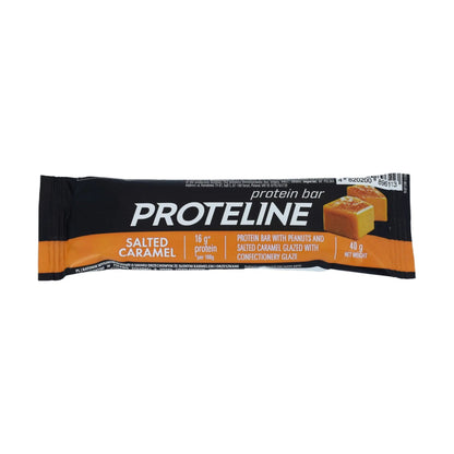 PROTELINE - Baton proteinowy z orzeszkami ziemnymi i solonym karmelem w polewie cukierniczej (40 g) PROTELINE