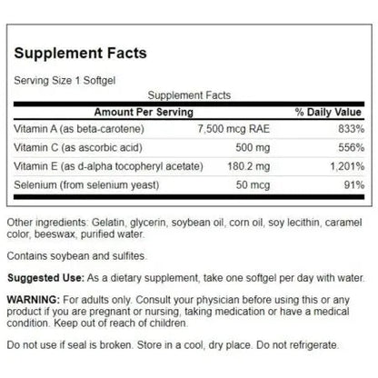 Swanson Aces - Witaminy A, C, E i selen 60 kapsułek softgel SWANSON